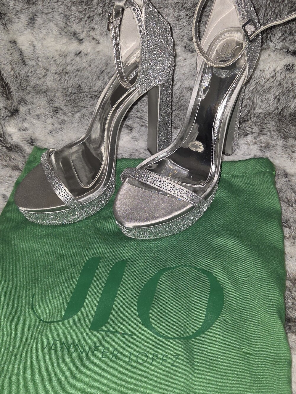 JLO Jennifer Lopez Revolve Platform  Heel Sandals Rodeo Strap"10"